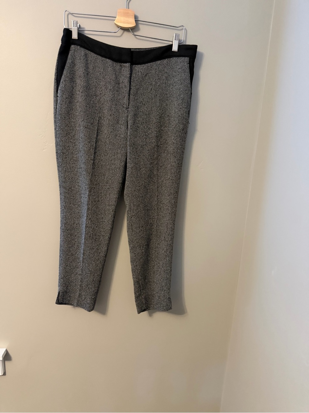 H&M Gray Ponte Tapered Pants with Black Trim